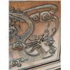 Image 3 : Large 4 Door Sideboard with Carved Dragon Design - Protective Glass Top - 19" x 72" x 34" tall