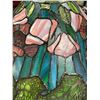 Image 3 : Stained Glass Tiffany Style Lamp Floral Pattern Shade with Pear & Vine Base - 30" tall with a 20" di