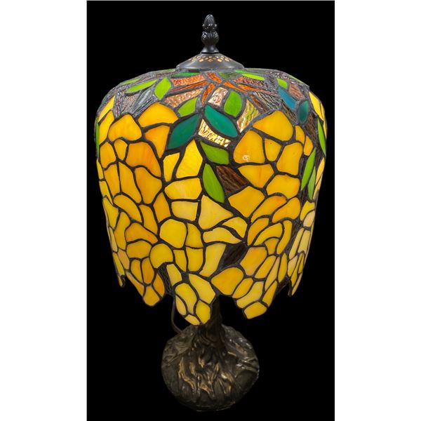 Stained Glass Tiffany Style Weeping Willow Lamp - 20" tall with a 10" diameter shade