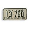 Image 1 : Vintage Saskatchewan "Golden Jubilee" 1965 License Plate - I3-760