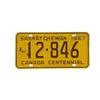 Image 1 : Vintage Saskatchewan "Canada Centennial" 1967 License Plate - 12-846