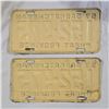 Image 2 : Vintage Saskatchewan "Wheat Province" 1957 License Plate Set - I52-975