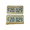 Image 1 : Vintage Saskatchewan 1972 License Plate Set w/ Original Mailing Envelope - C.20-025