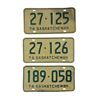 Image 1 : Vintage Saskatchewan 1974 License Plate Set w/ Additional Plate - 27-125 (Set) / 189-058 (Additional