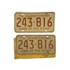Image 1 : Vintage  "Home of The RCMP" Saskatchewan 1973 License Plate Set w/ Original Mailing Envelope