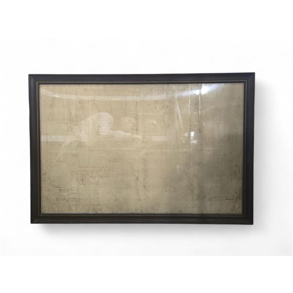 The Hudson's Bay Original Framed "Air Supply Piping For HVAC Controls" Blueprints (1972)