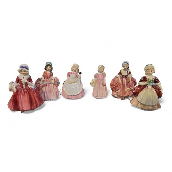Group - Royal Doulton - "Lavinia", "Cookie", "BoPeep", "Goody Two Shoes", "Tinkle Bell" & "Valerie" 