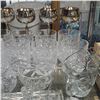Image 2 : Group - Crystal / Glass glassware & End Table w/ Tempered Glass