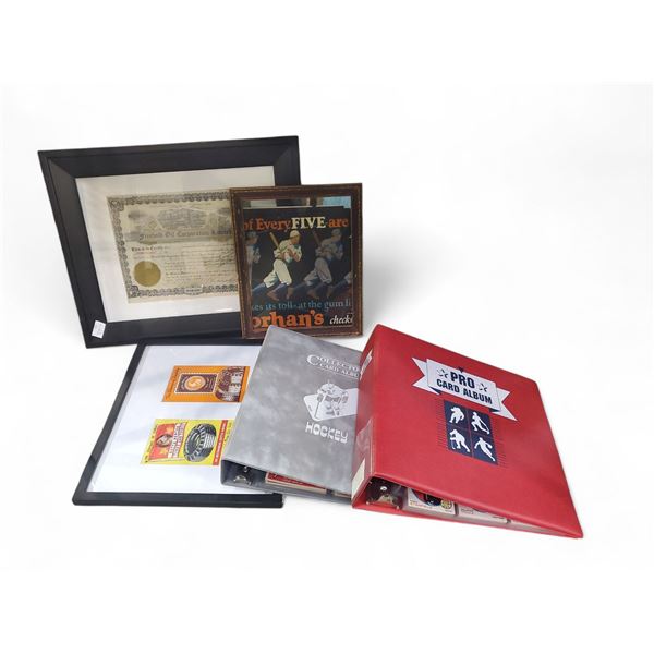 Binders of Vintage Hockey Cards & Vintage Baseball Picture
