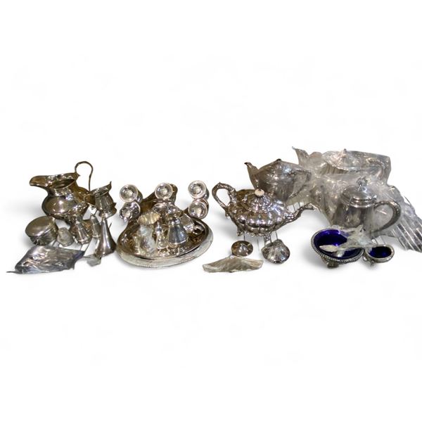 Group - Misc. silver plated serving and dinner ware
