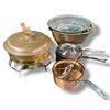 Image 1 : Group - Copper pots, serving dish and buckets