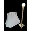 Image 1 : Brass Based Candlestick Lamp with White Shade