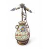 Image 2 : Mid-Century Glazed Pottery Lamp - Base is 14" tall x 12" diameter - No shade