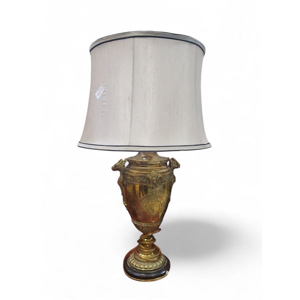 Vintage  Urn Shaped Brass Lamp - 24" tall at the top of the shade