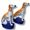 Image 1 : Pair Vintage Porcelain Sitting Whippet Figurines