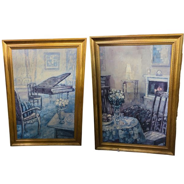 2 Large Framed Paintings - 30" x 42" framed