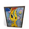 Image 1 : 1 Large Abstract Oil and Glitter Painting on Canvas - Frame Size 40" x 52"