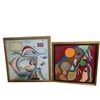 Image 1 : 2 Oil on Canvas Abstract Paintings - Largest frame is 40" x 40"