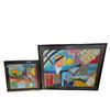 Image 1 : 2 Framed Abstract Paintings - Largest frame is 46" x 37"