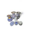 Image 1 : Group of Blue/White China and Porcelain - Vases, Candle Holder and Lidded Container