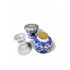 Image 3 : Group of Blue/White China and Porcelain - Vases, Candle Holder and Lidded Container
