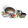 Image 1 : Shelf of Porcelain, Glass & China - Featuring the green depression glass footed pagoda dish