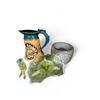 Image 2 : Shelf of Porcelain, Glass & China - Featuring the green depression glass footed pagoda dish