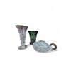 Image 2 : Shelf of Crystal and Glass Glasses, Dishes, Candler Holders, Vases and Bowls