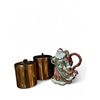 Image 1 : Fitz & Floyd Christmas Tea Pot and 2 Vintage Copper Canisters