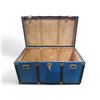 Image 2 : Vintage Blue Storage Trunk - 20" x 36" x 20" Tall
