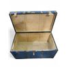 Image 2 : Vintage Blue Storage Trunk - 22" x 39" x 22" Tall