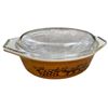 Image 3 : Tote of Kitchen Ware & 2 Vintage Pyrex Dishes