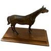 Image 2 : Miniature Portrait, Bronze 6" Horse & Silvered Butterfly Plaque (6" x 8")