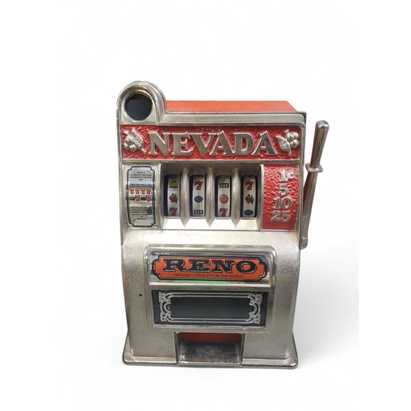 1960's Vintage Diecast / Metal Reno Nevada Bonanza Bank Slot Machine