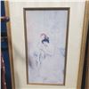 Image 2 : 2 Framed Art Pieces - Elegant Victorian‑Style Portrait and Harbor Landscape
