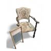 Image 1 : 2‑Piece Lot: Vintage Tapestry‑Upholstered Armchair and Vintage Wooden Washboard