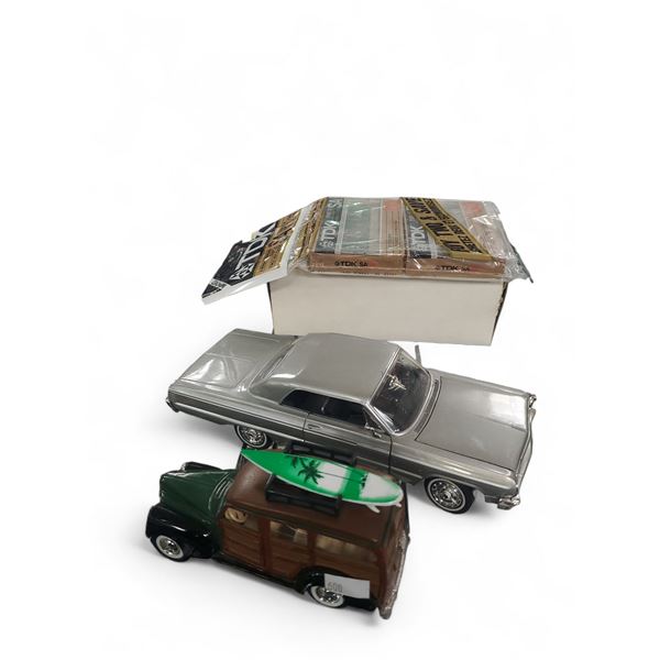 Mixed lot - 2 Die‑Cast Model Cars, Dual RC 152 Remote Control, and TDK SA60 Cassette 2-Pack