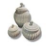 Image 1 : Set of 3 Costa Made in Italy Ceramic Canisters
