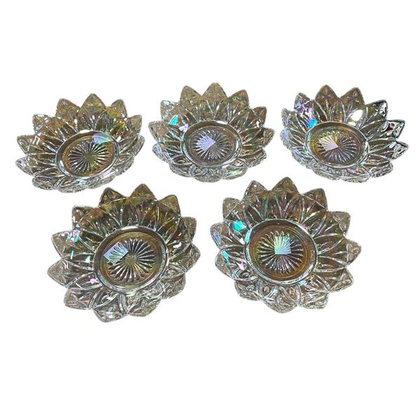 Stunning Set of 5 Iridescent Dinnerware - Starburst Design
