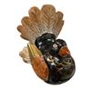 Image 3 : Handcrafted Green Glass Hummingbird Feeder & Ceramic Turkey Figurine Decor