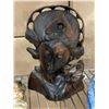 Image 4 : Group of Hand-Carved Wooden Figurines, Folk Art Wall Plaque, and More