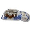 Image 1 : Set of 5 Japan 9052 Porcelain Coffee Cups with Serving Tray and Linen Napkins