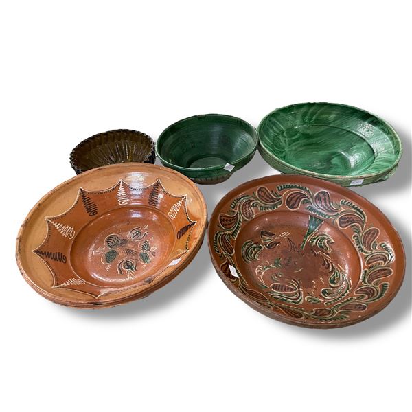 5 pcs Handcrafted Folk Decorative Pottery