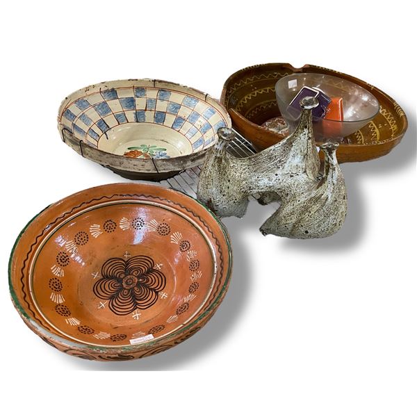3 Large Handcrafted Decorative Pottery and Sculptural Ceramic Piece