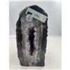 Image 1 : 5.4 X 2.1 INCH  AMETHYST GEODE WITH GREEN AGATE BANDS