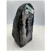Image 2 : 5.4 X 2.1 INCH  AMETHYST GEODE WITH GREEN AGATE BANDS