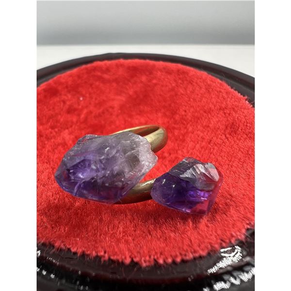 ADJUSTABLE AMETHYST RING BRAND NEW .