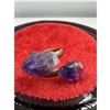 Image 1 : ADJUSTABLE AMETHYST RING BRAND NEW . MATERIAL - ZINC WITH ELETRO PLATED GOLD .