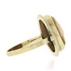 Image 3 : Vintage Solid 18k Yellow Gold Bezel Set Oval Carved Shell Cameo Petite Ring