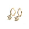 Image 1 : 14kt YG Dia Clover Dangle Earrings